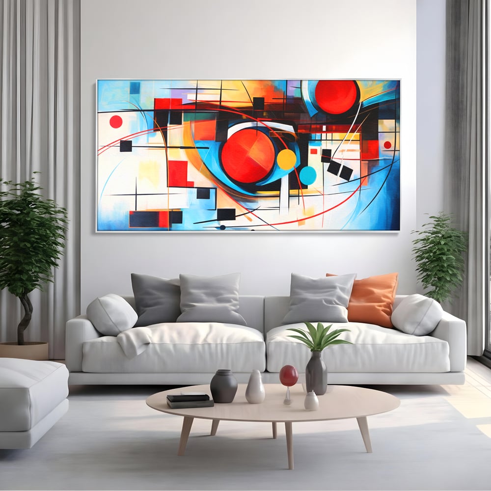 Tablou Canvas Premium, LuxCanva® C1268, Orbita gandurilor, Geometrie, Culori, Miscare, Ritm, Urban, Axa, Energie, Spatiu, Univers, Ordine, Haos, Cromatica, Abstarct