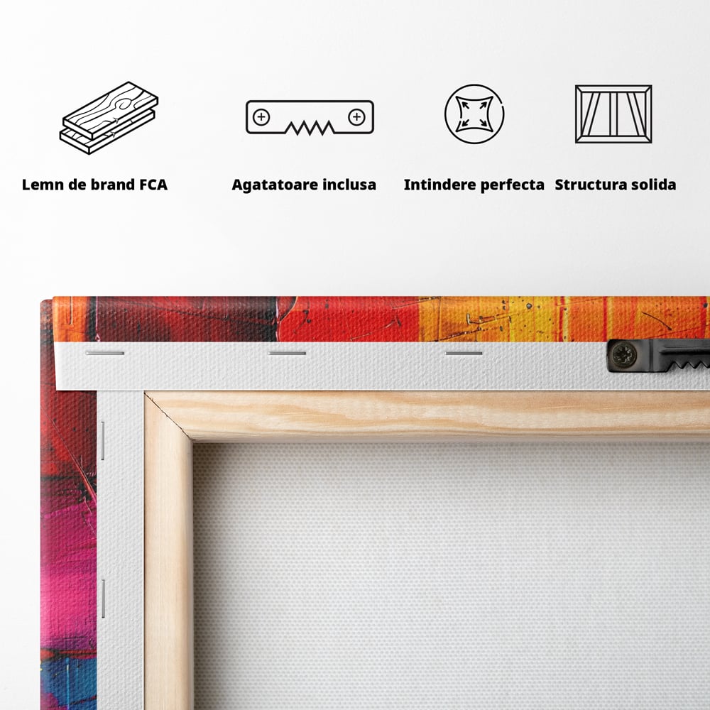 Tablou Canvas Premium, LuxCanva® C1269, Blocuri de lumina, Geometrie, Culori, Fragmente, Compozitie, Urban, Impuls, Creativitate, Expresivitate, Expozitie, Iubire, Birou, Living, Dormitor