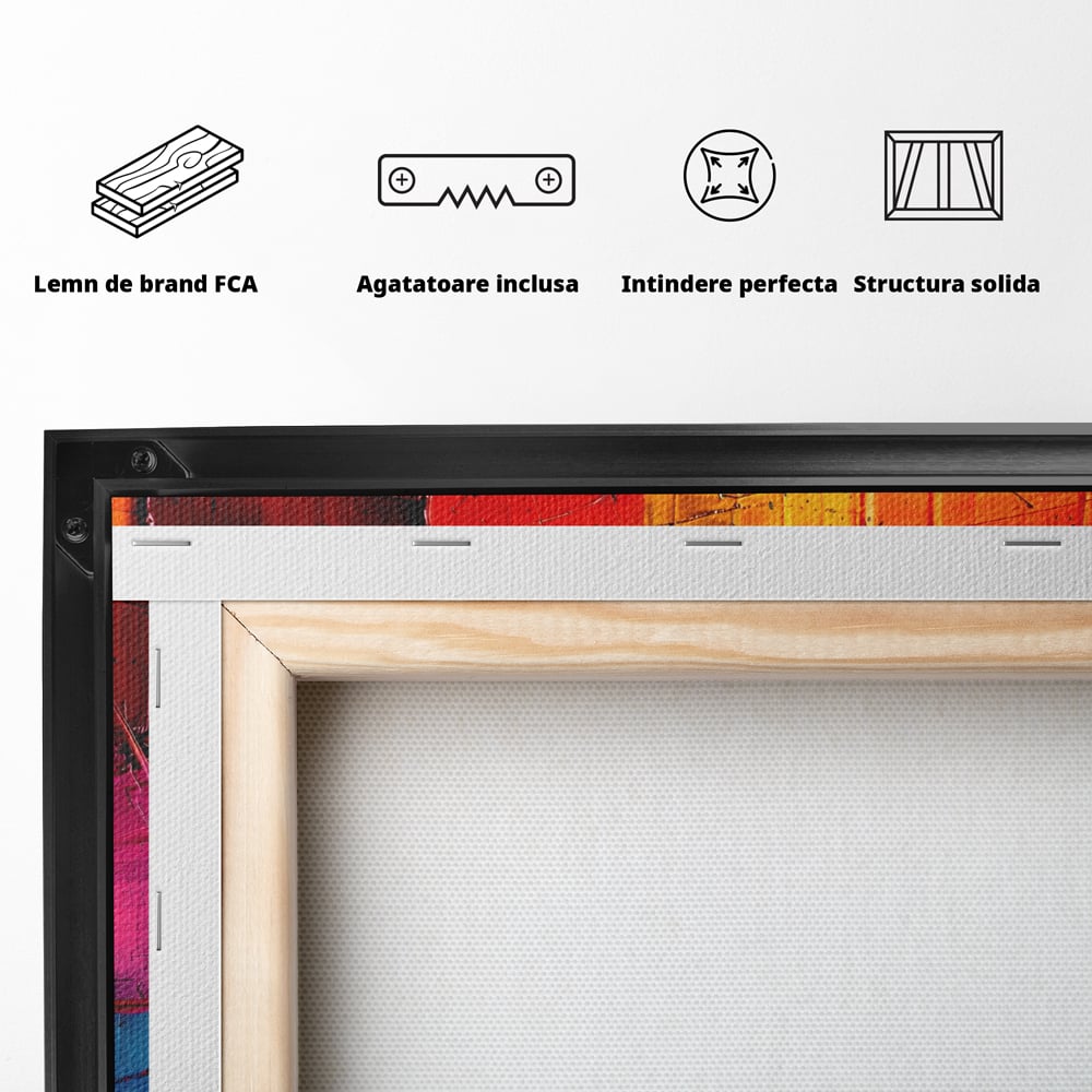 Tablou Canvas Premium, LuxCanva® C1269, Blocuri de lumina, Geometrie, Culori, Fragmente, Compozitie, Urban, Impuls, Creativitate, Expresivitate, Expozitie, Iubire, Birou, Living, Dormitor