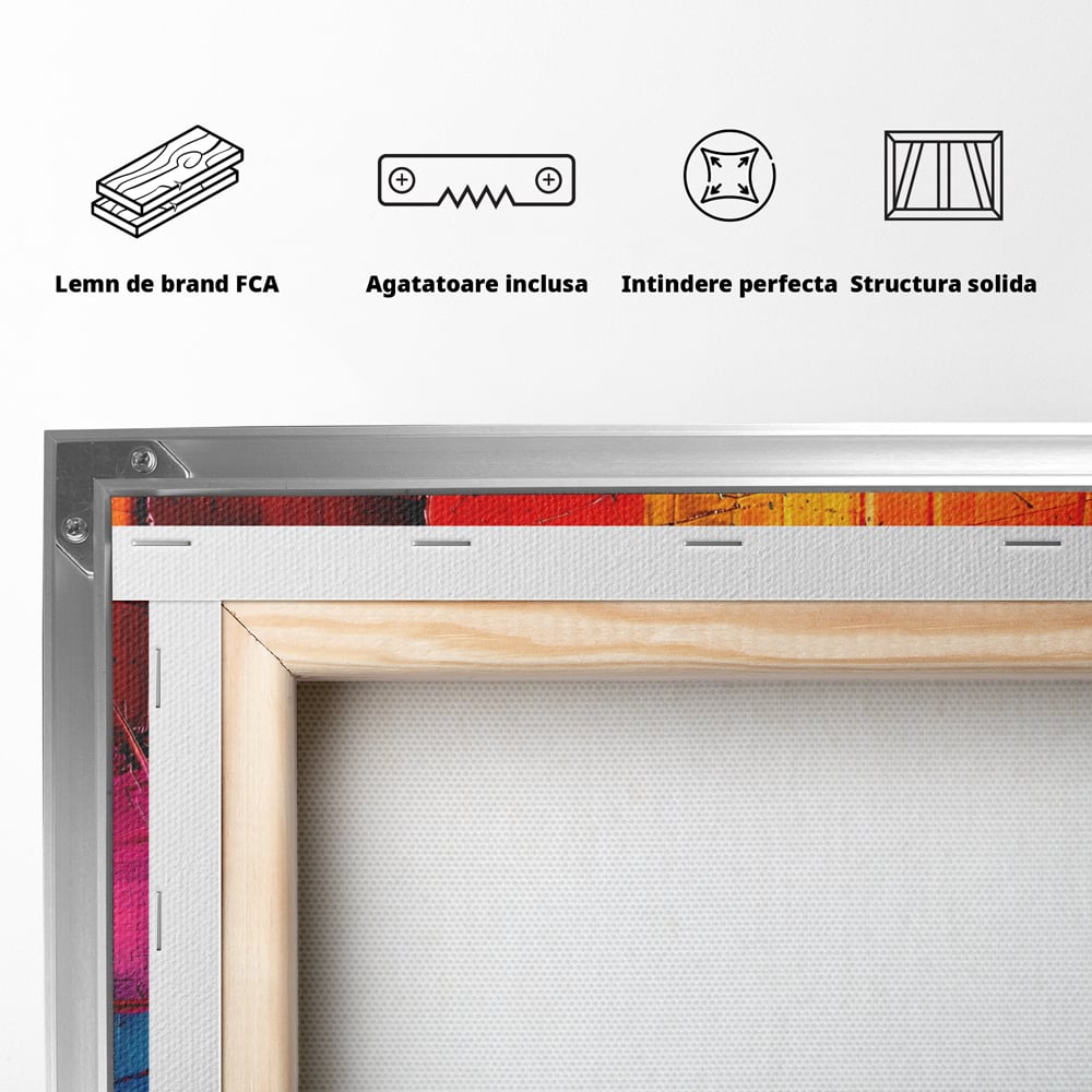 Tablou Canvas Premium, LuxCanva® C1269, Blocuri de lumina, Geometrie, Culori, Fragmente, Compozitie, Urban, Impuls, Creativitate, Expresivitate, Expozitie, Iubire, Birou, Living, Dormitor