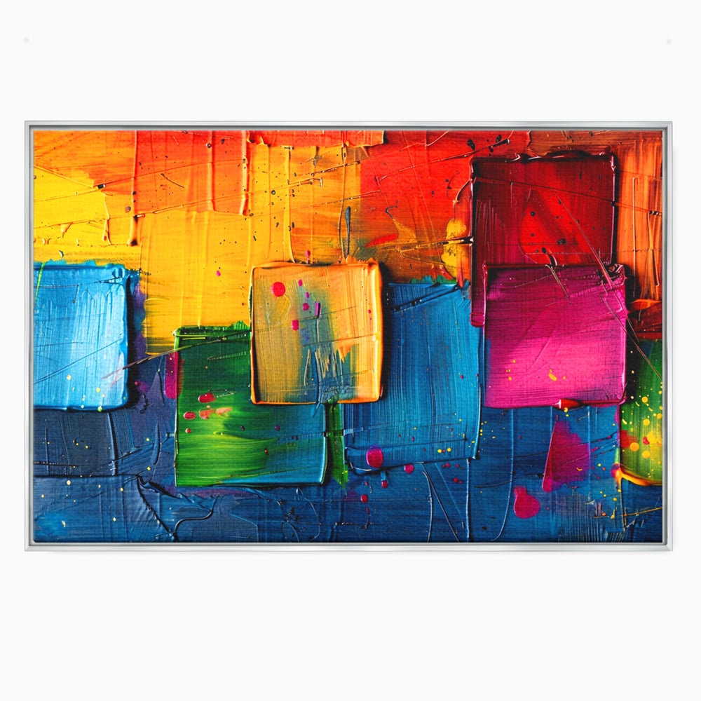 Tablou Canvas Premium, LuxCanva® C1269, Blocuri de lumina, Geometrie, Culori, Fragmente, Compozitie, Urban, Impuls, Creativitate, Expresivitate, Expozitie, Iubire, Birou, Living, Dormitor