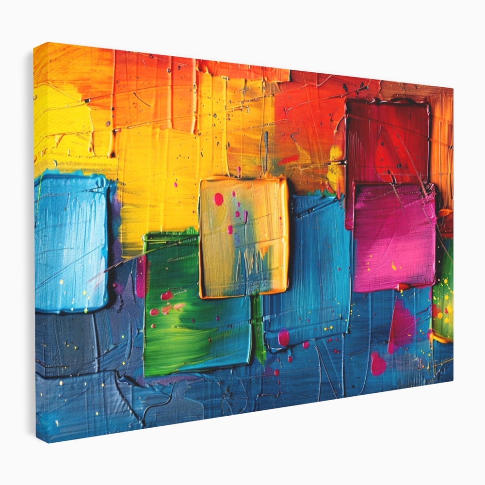 Tablou Canvas Premium, LuxCanva® C1269, Blocuri de lumina, Geometrie, Culori, Fragmente, Compozitie, Urban, Impuls, Creativitate, Expresivitate, Expozitie, Iubire, Birou, Living, Dormitor
