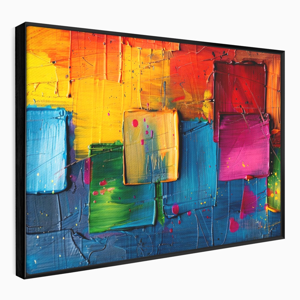 Tablou Canvas Premium, LuxCanva® C1269, Blocuri de lumina, Geometrie, Culori, Fragmente, Compozitie, Urban, Impuls, Creativitate, Expresivitate, Expozitie, Iubire, Birou, Living, Dormitor