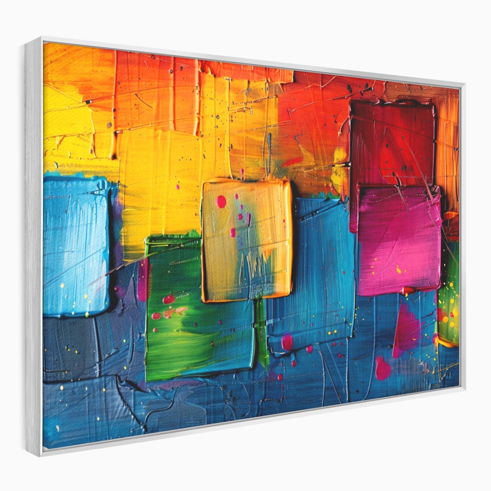 Tablou Canvas Premium, LuxCanva® C1269, Blocuri de lumina, Geometrie, Culori, Fragmente, Compozitie, Urban, Impuls, Creativitate, Expresivitate, Expozitie, Iubire, Birou, Living, Dormitor