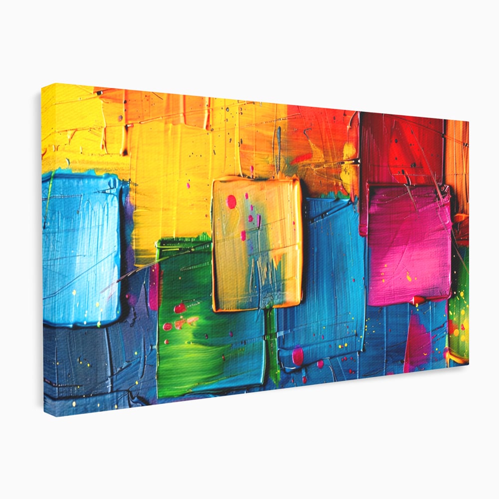 Tablou Canvas Premium, LuxCanva® C1269, Blocuri de lumina, Geometrie, Culori, Fragmente, Compozitie, Urban, Impuls, Creativitate, Expresivitate, Expozitie, Iubire, Birou, Living, Dormitor
