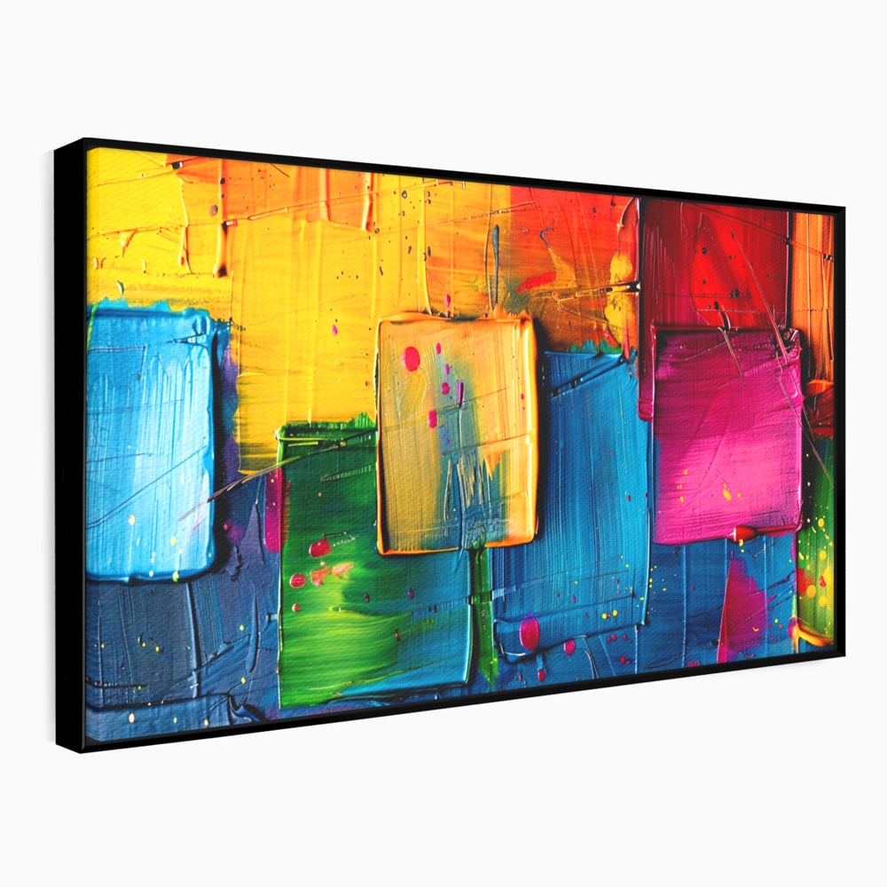 Tablou Canvas Premium, LuxCanva® C1269, Blocuri de lumina, Geometrie, Culori, Fragmente, Compozitie, Urban, Impuls, Creativitate, Expresivitate, Expozitie, Iubire, Birou, Living, Dormitor