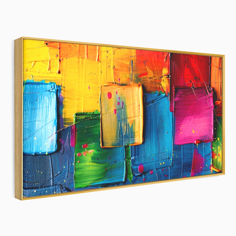 Tablou Canvas Premium, LuxCanva® C1269, Blocuri de lumina, Geometrie, Culori, Fragmente, Compozitie, Urban, Impuls, Creativitate, Expresivitate, Expozitie, Iubire, Birou, Living, Dormitor