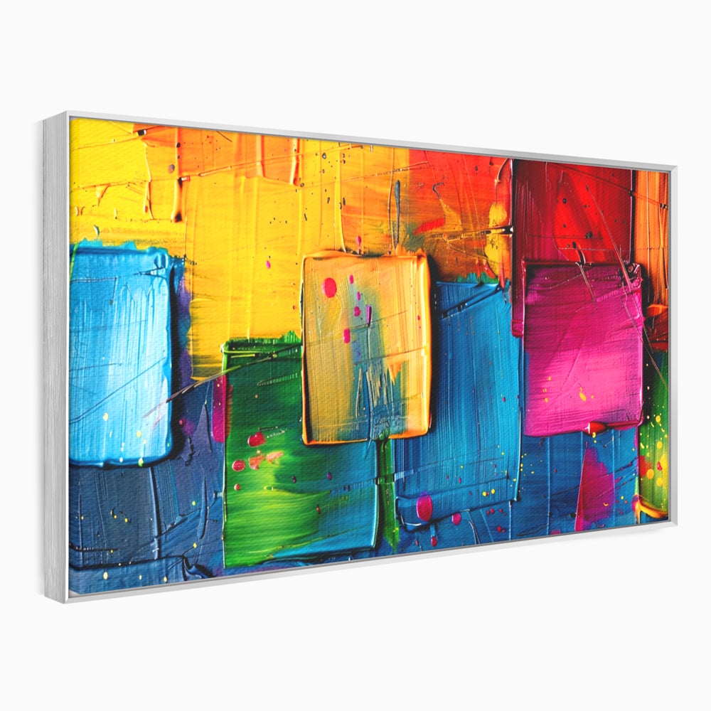 Tablou Canvas Premium, LuxCanva® C1269, Blocuri de lumina, Geometrie, Culori, Fragmente, Compozitie, Urban, Impuls, Creativitate, Expresivitate, Expozitie, Iubire, Birou, Living, Dormitor