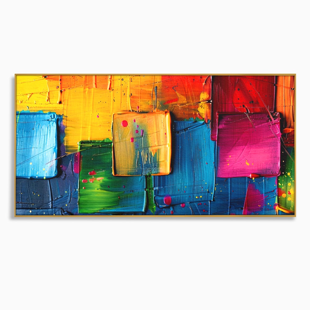 Tablou Canvas Premium, LuxCanva® C1269, Blocuri de lumina, Geometrie, Culori, Fragmente, Compozitie, Urban, Impuls, Creativitate, Expresivitate, Expozitie, Iubire, Birou, Living, Dormitor