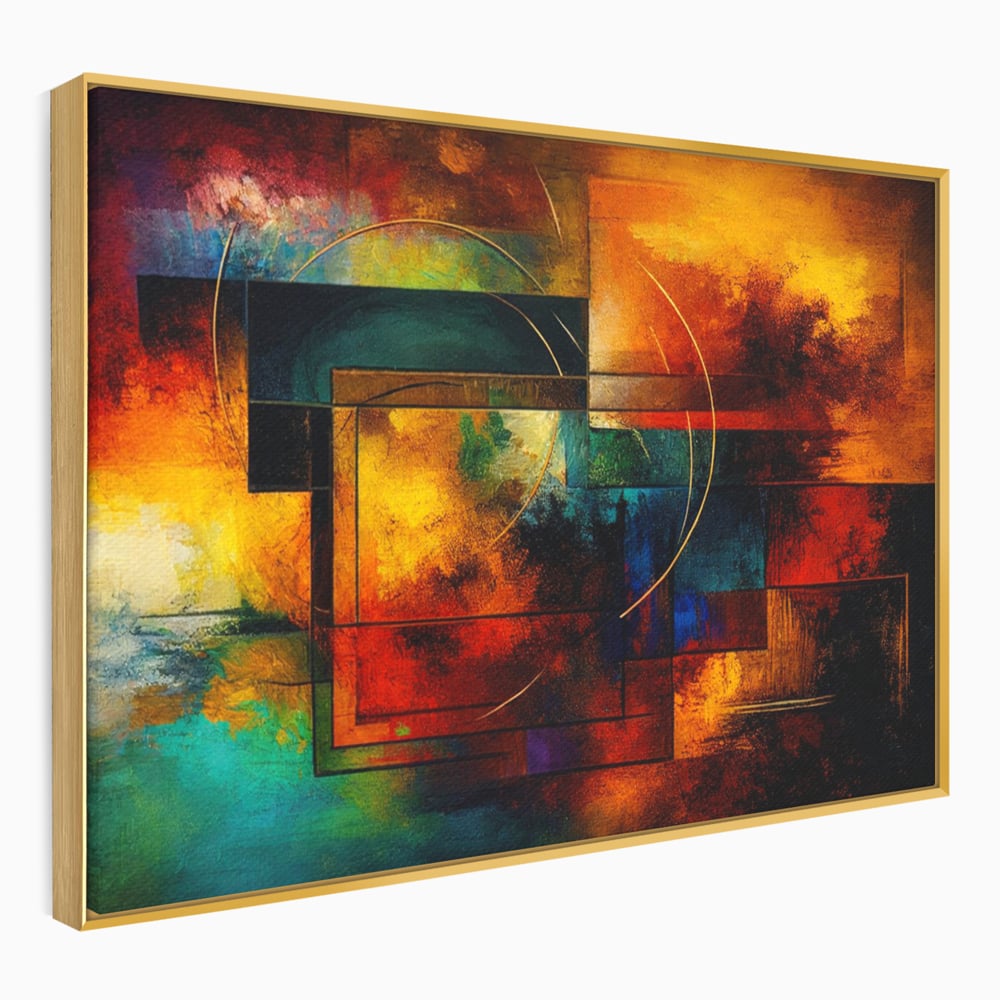 Tablou Canvas Premium, LuxCanva® C1271, Cercul focului, Geometrie, Culori, Cromatic, Joc, Univers, Emotie, Tensiune, Caldura, Flux, Transformare, Metamorfoza, Dorinta, Birou, Living, Dormitor