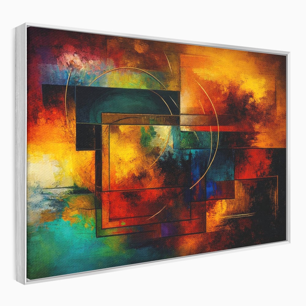 Tablou Canvas Premium, LuxCanva® C1271, Cercul focului, Geometrie, Culori, Cromatic, Joc, Univers, Emotie, Tensiune, Caldura, Flux, Transformare, Metamorfoza, Dorinta, Birou, Living, Dormitor