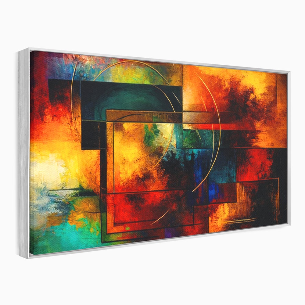 Tablou Canvas Premium, LuxCanva® C1271, Cercul focului, Geometrie, Culori, Cromatic, Joc, Univers, Emotie, Tensiune, Caldura, Flux, Transformare, Metamorfoza, Dorinta, Birou, Living, Dormitor