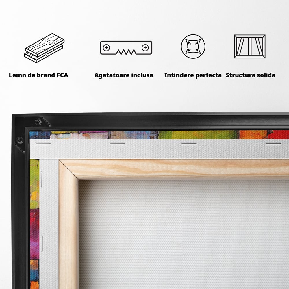Tablou Canvas Premium, LuxCanva® C1272, Arhitectura sentimentelor, Geometrie, Culori, Mozaic, Emotii, Textura, Stratificat, Modern, Echilibru, Impact, Vizual, Dreptunghi, Birou, Living, Dormitor