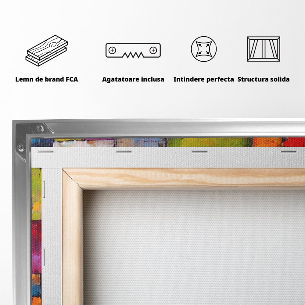 Tablou Canvas Premium, LuxCanva® C1272, Arhitectura sentimentelor, Geometrie, Culori, Mozaic, Emotii, Textura, Stratificat, Modern, Echilibru, Impact, Vizual, Dreptunghi, Birou, Living, Dormitor