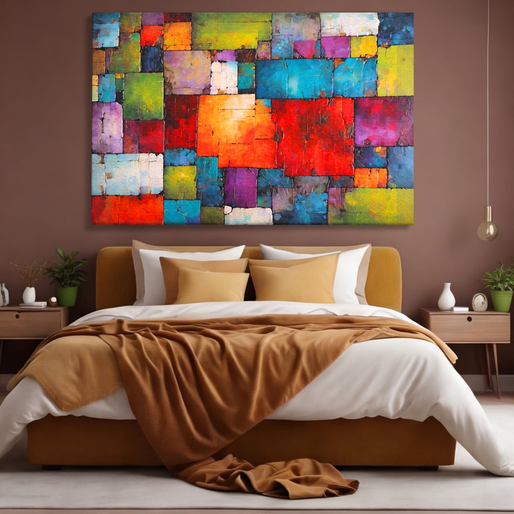 Tablou Canvas Premium, LuxCanva® C1272, Arhitectura sentimentelor, Geometrie, Culori, Mozaic, Emotii, Textura, Stratificat, Modern, Echilibru, Impact, Vizual, Dreptunghi, Birou, Living, Dormitor