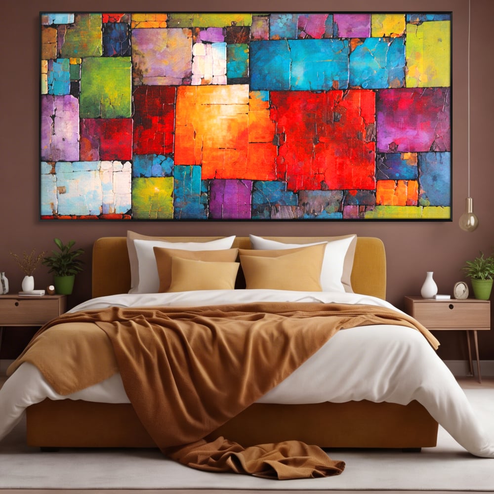 Tablou Canvas Premium, LuxCanva® C1272, Arhitectura sentimentelor, Geometrie, Culori, Mozaic, Emotii, Textura, Stratificat, Modern, Echilibru, Impact, Vizual, Dreptunghi, Birou, Living, Dormitor