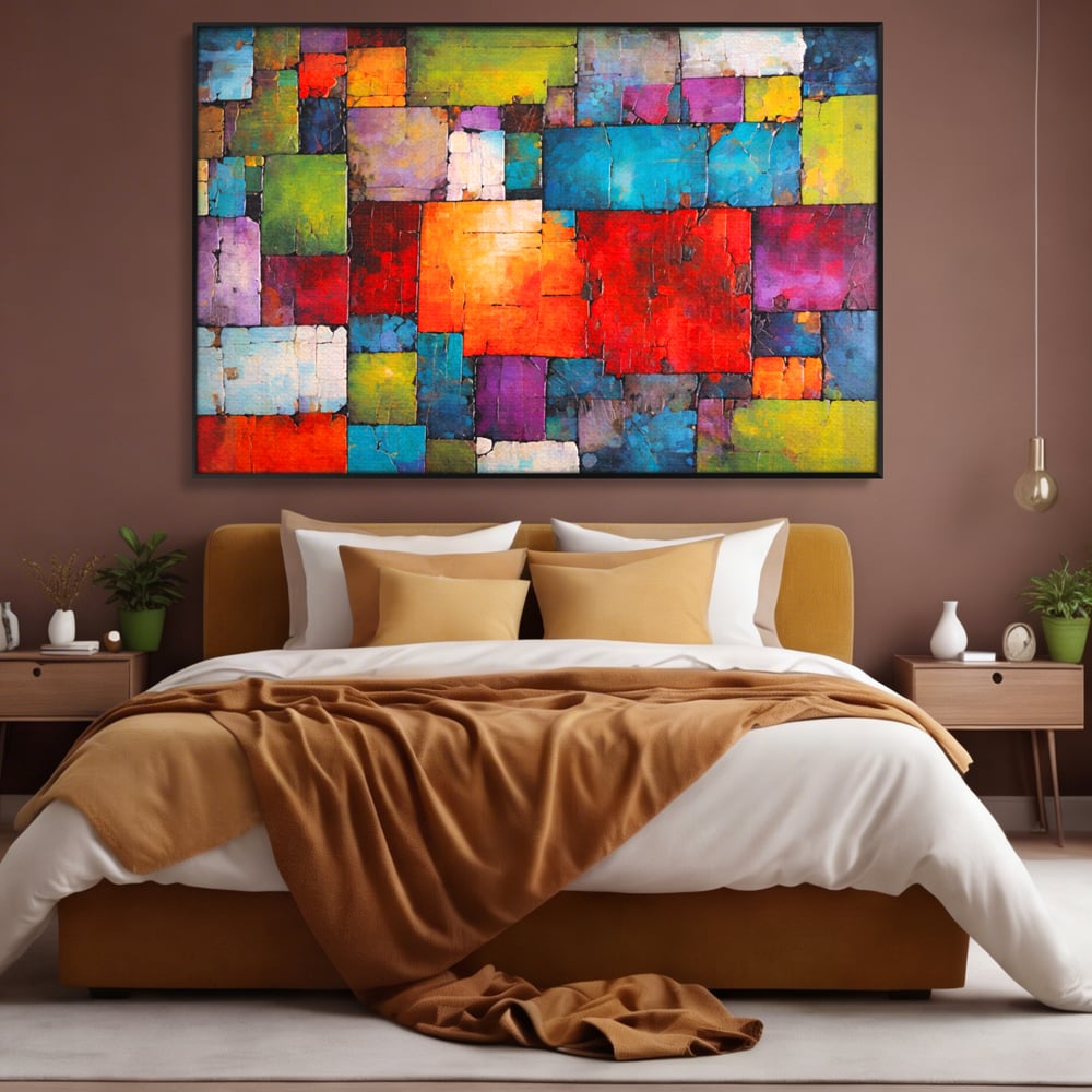 Tablou Canvas Premium, LuxCanva® C1272, Arhitectura sentimentelor, Geometrie, Culori, Mozaic, Emotii, Textura, Stratificat, Modern, Echilibru, Impact, Vizual, Dreptunghi, Birou, Living, Dormitor