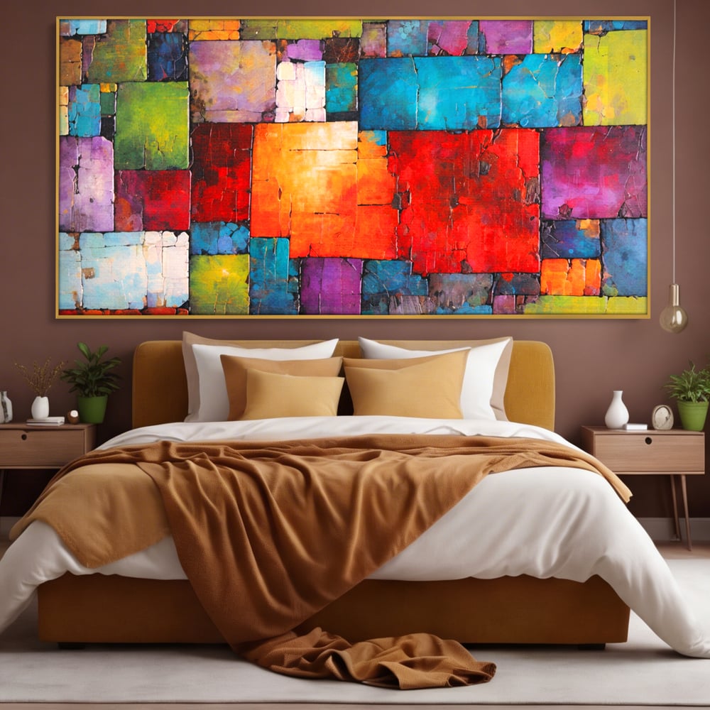 Tablou Canvas Premium, LuxCanva® C1272, Arhitectura sentimentelor, Geometrie, Culori, Mozaic, Emotii, Textura, Stratificat, Modern, Echilibru, Impact, Vizual, Dreptunghi, Birou, Living, Dormitor