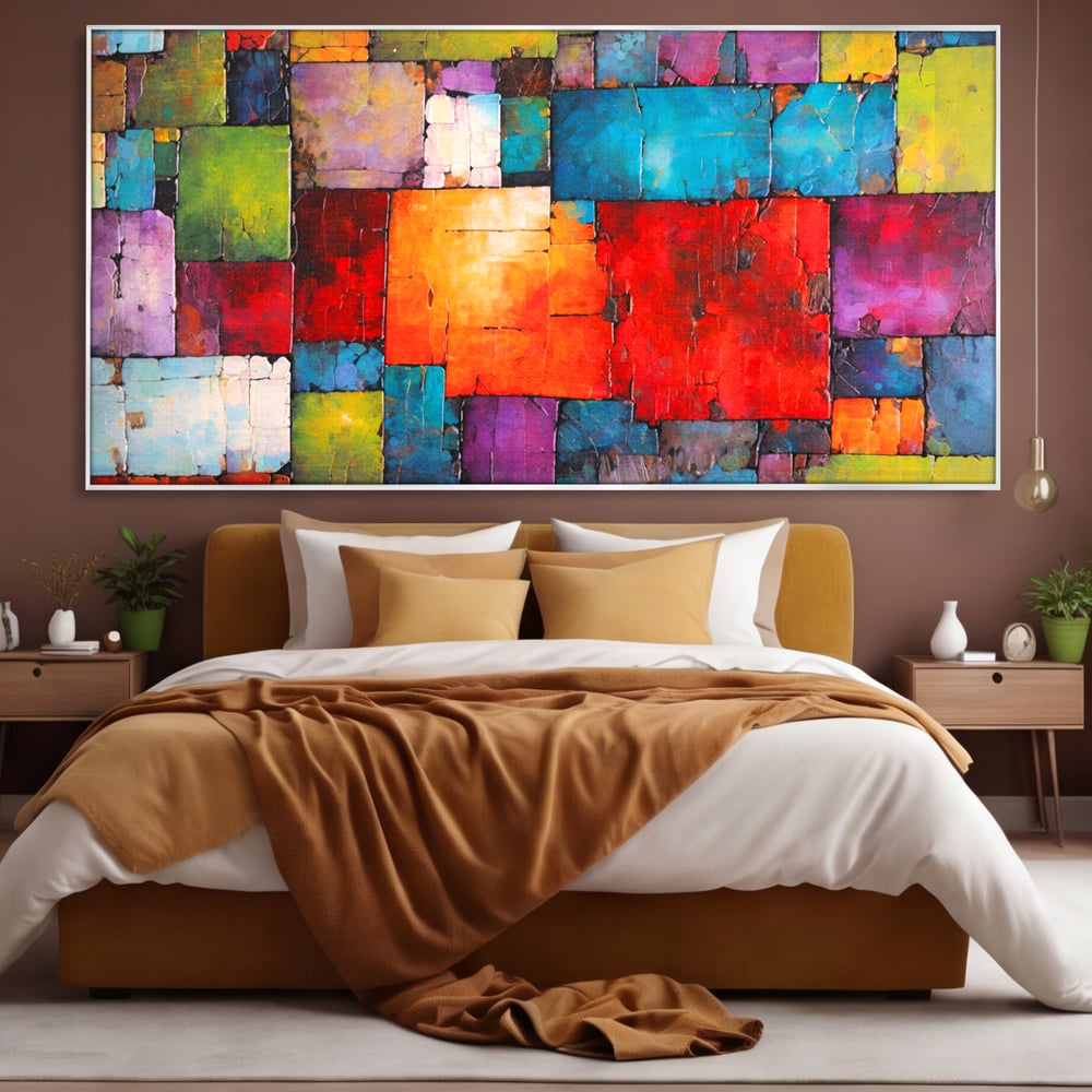 Tablou Canvas Premium, LuxCanva® C1272, Arhitectura sentimentelor, Geometrie, Culori, Mozaic, Emotii, Textura, Stratificat, Modern, Echilibru, Impact, Vizual, Dreptunghi, Birou, Living, Dormitor