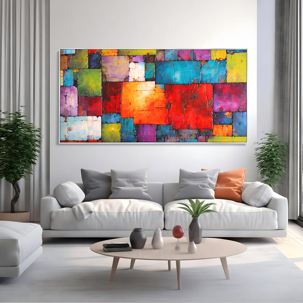 Tablou Canvas Premium, LuxCanva® C1272, Arhitectura sentimentelor, Geometrie, Culori, Mozaic, Emotii, Textura, Stratificat, Modern, Echilibru, Impact, Vizual, Dreptunghi, Birou, Living, Dormitor