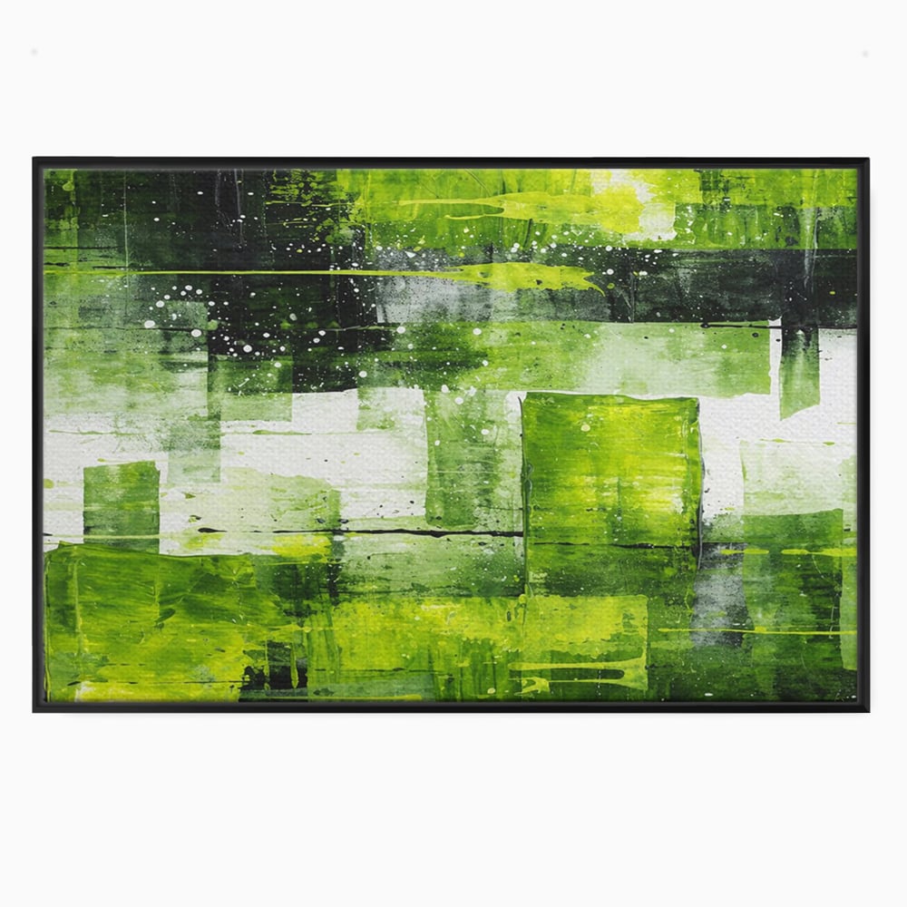 Tablou Canvas Premium, LuxCanva® C1273, Puls vegetal, Geometrie, Verde, Organic, Armonie, Peisaj, Straturi, Prospetime, Abstract, Textura, Minimalism, Liniste, Spa, Birou, Living, Dormitor