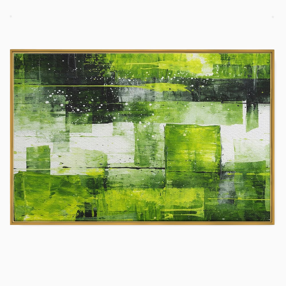 Tablou Canvas Premium, LuxCanva® C1273, Puls vegetal, Geometrie, Verde, Organic, Armonie, Peisaj, Straturi, Prospetime, Abstract, Textura, Minimalism, Liniste, Spa, Birou, Living, Dormitor