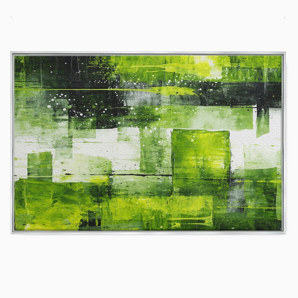 Tablou Canvas Premium, LuxCanva® C1273, Puls vegetal, Geometrie, Verde, Organic, Armonie, Peisaj, Straturi, Prospetime, Abstract, Textura, Minimalism, Liniste, Spa, Birou, Living, Dormitor