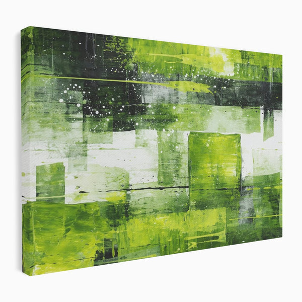 Tablou Canvas Premium, LuxCanva® C1273, Puls vegetal, Geometrie, Verde, Organic, Armonie, Peisaj, Straturi, Prospetime, Abstract, Textura, Minimalism, Liniste, Spa, Birou, Living, Dormitor