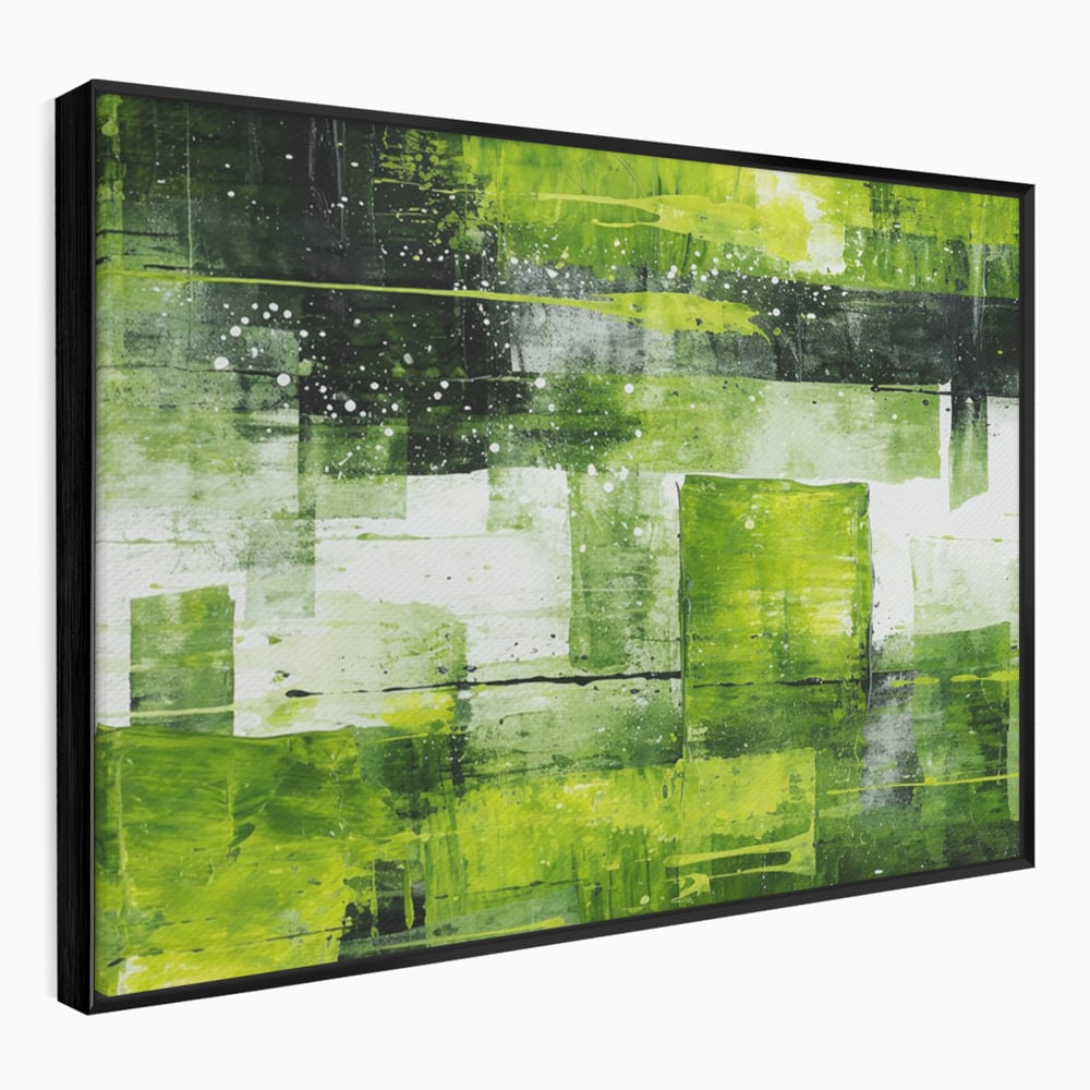 Tablou Canvas Premium, LuxCanva® C1273, Puls vegetal, Geometrie, Verde, Organic, Armonie, Peisaj, Straturi, Prospetime, Abstract, Textura, Minimalism, Liniste, Spa, Birou, Living, Dormitor
