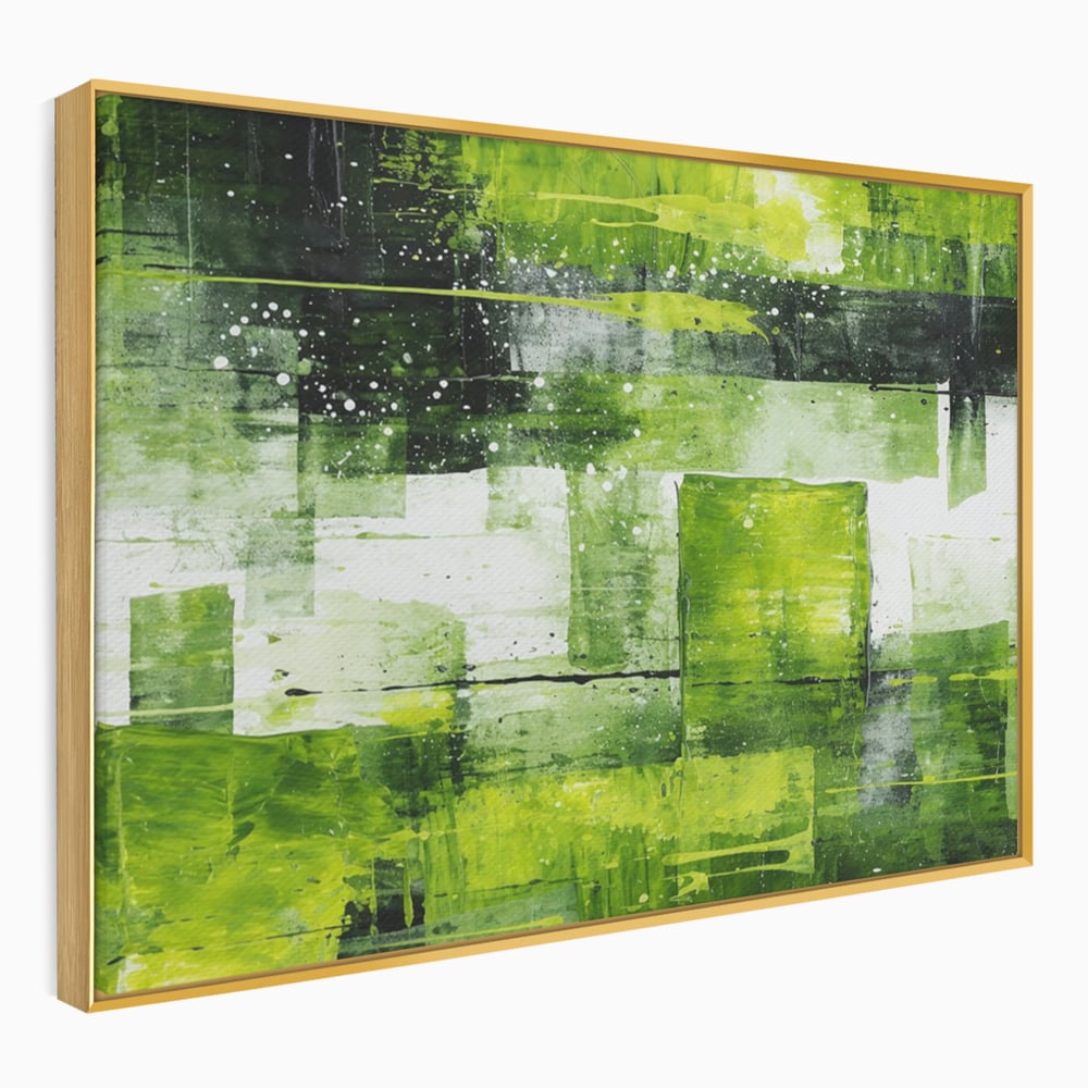 Tablou Canvas Premium, LuxCanva® C1273, Puls vegetal, Geometrie, Verde, Organic, Armonie, Peisaj, Straturi, Prospetime, Abstract, Textura, Minimalism, Liniste, Spa, Birou, Living, Dormitor
