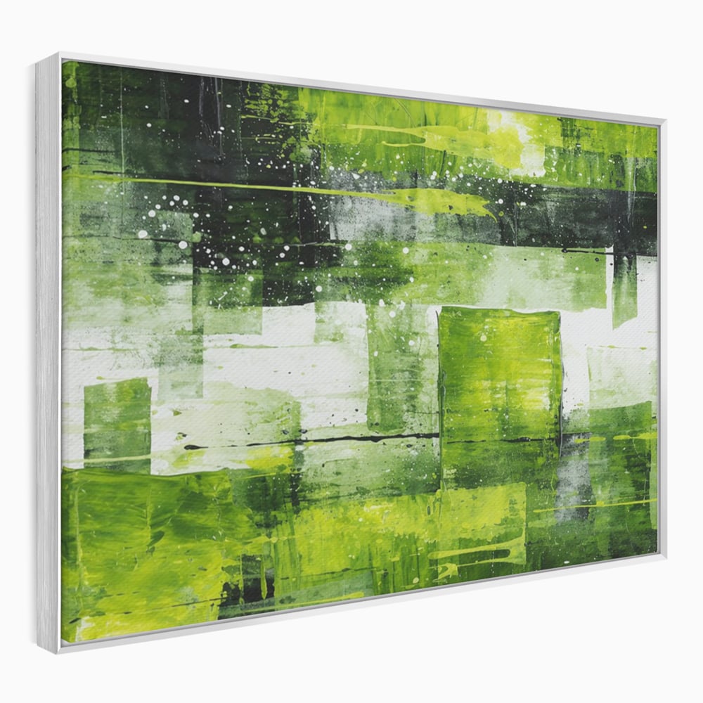 Tablou Canvas Premium, LuxCanva® C1273, Puls vegetal, Geometrie, Verde, Organic, Armonie, Peisaj, Straturi, Prospetime, Abstract, Textura, Minimalism, Liniste, Spa, Birou, Living, Dormitor