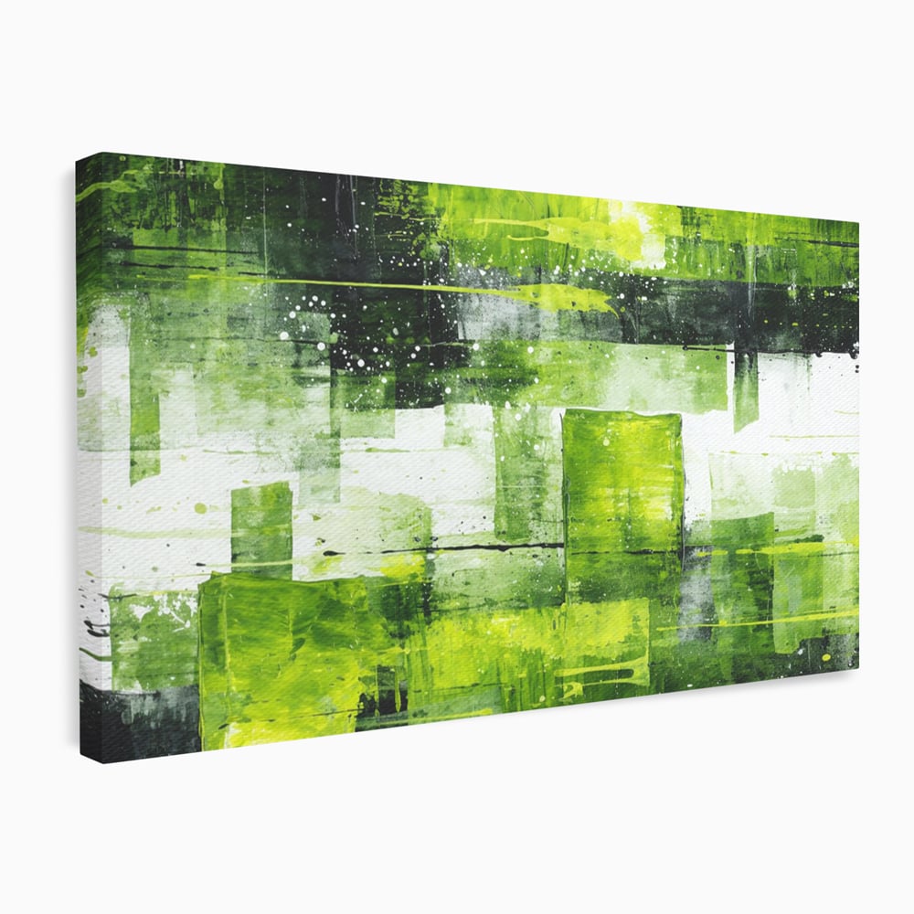 Tablou Canvas Premium, LuxCanva® C1273, Puls vegetal, Geometrie, Verde, Organic, Armonie, Peisaj, Straturi, Prospetime, Abstract, Textura, Minimalism, Liniste, Spa, Birou, Living, Dormitor
