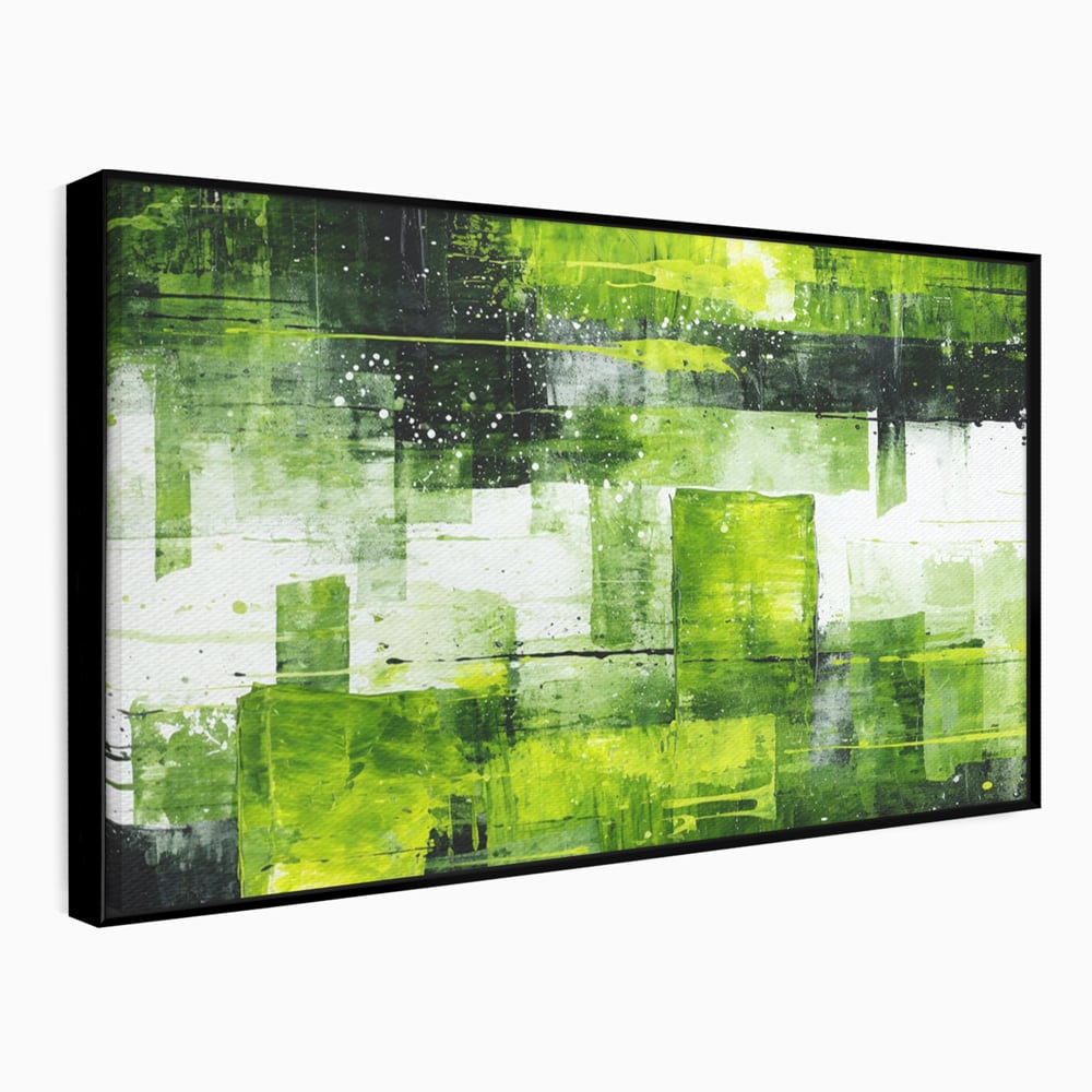 Tablou Canvas Premium, LuxCanva® C1273, Puls vegetal, Geometrie, Verde, Organic, Armonie, Peisaj, Straturi, Prospetime, Abstract, Textura, Minimalism, Liniste, Spa, Birou, Living, Dormitor