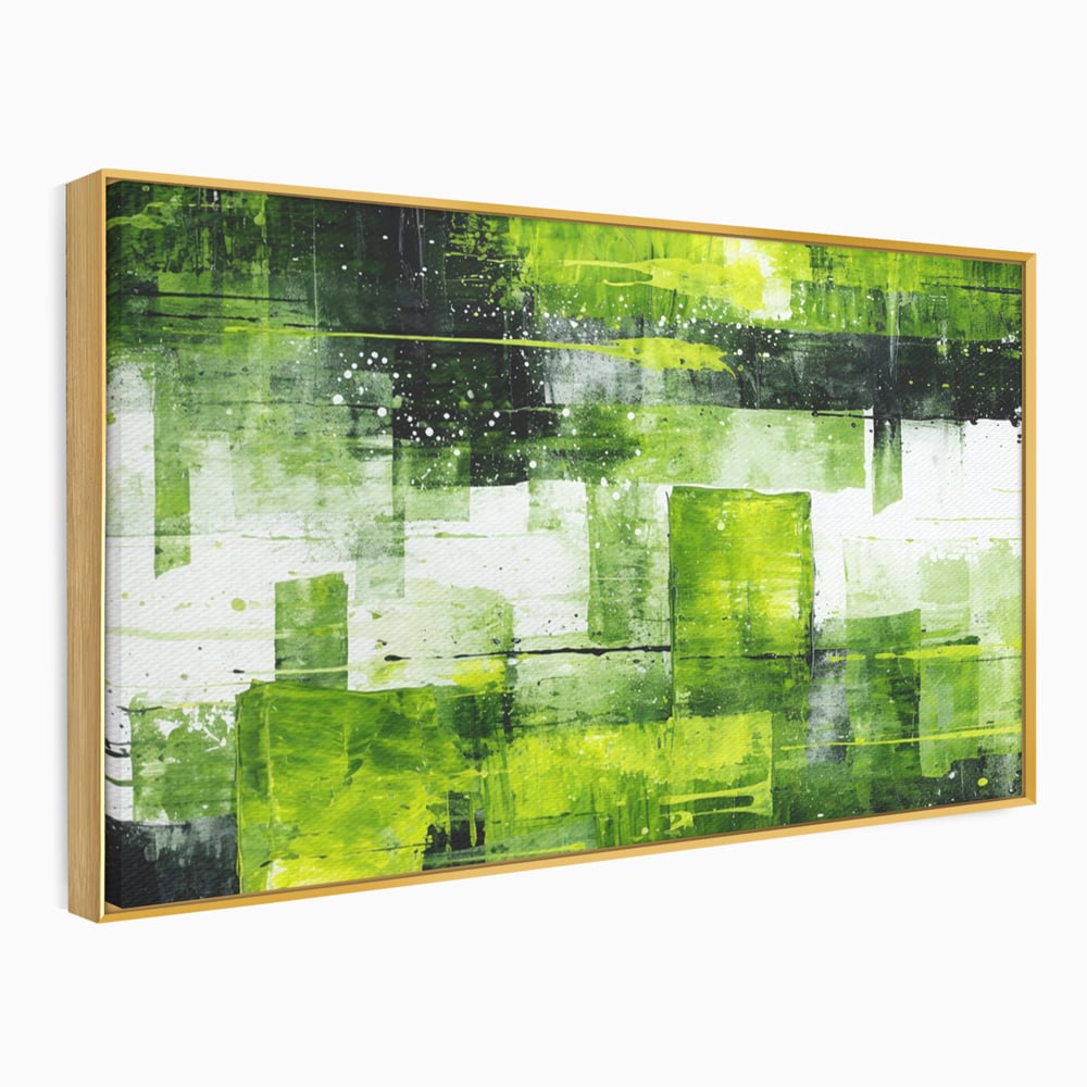 Tablou Canvas Premium, LuxCanva® C1273, Puls vegetal, Geometrie, Verde, Organic, Armonie, Peisaj, Straturi, Prospetime, Abstract, Textura, Minimalism, Liniste, Spa, Birou, Living, Dormitor