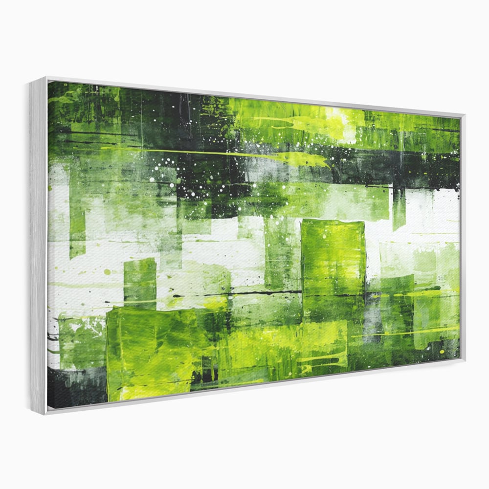 Tablou Canvas Premium, LuxCanva® C1273, Puls vegetal, Geometrie, Verde, Organic, Armonie, Peisaj, Straturi, Prospetime, Abstract, Textura, Minimalism, Liniste, Spa, Birou, Living, Dormitor