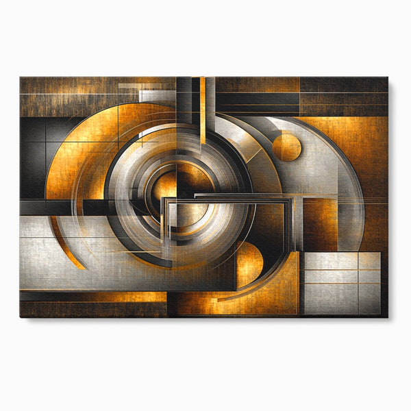 Leinwandbilder Premium, LuxCanva® C1276, Denkende Formen, Geometrie, Gold, Abstrakt, Linien, Textur, Monumental, Schwerkraft, Universum, Sonne, Heilig, Modern, Ausstellung, Büro, Wohnzimmer, Schlafzimmer