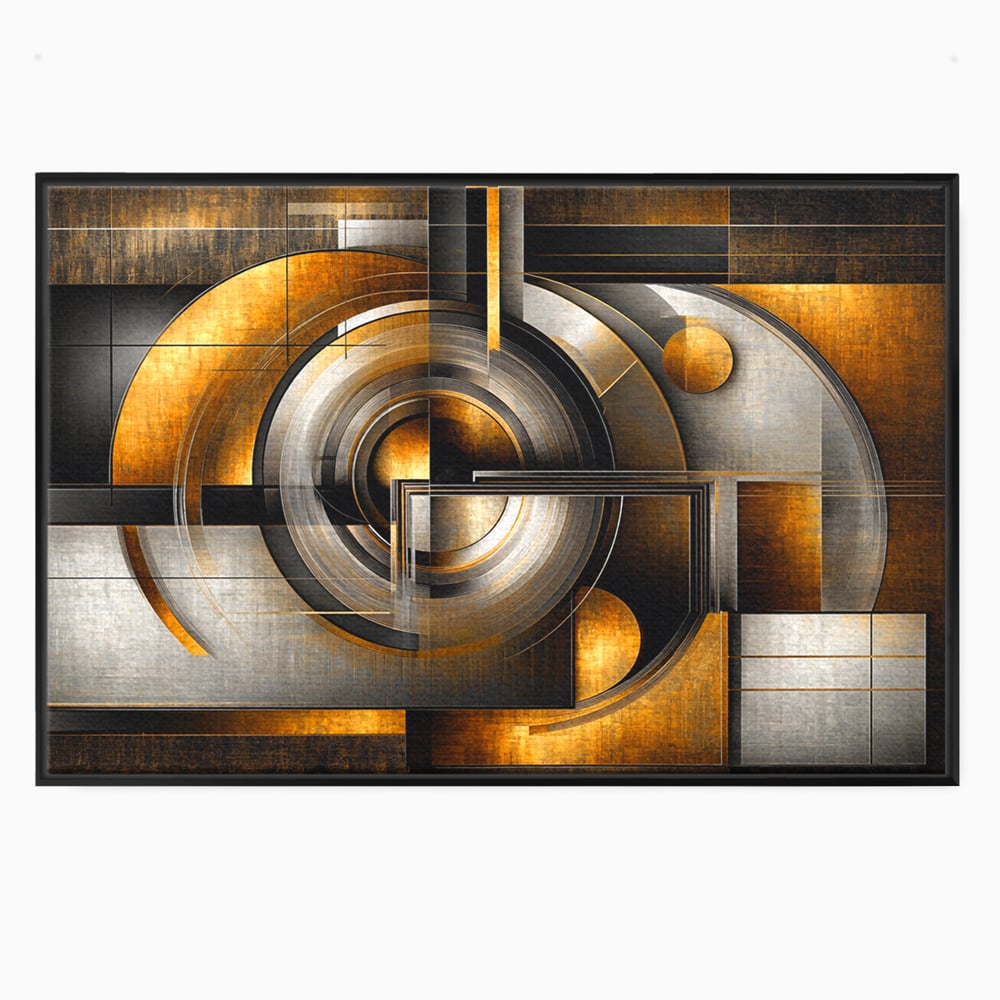 Leinwandbilder Premium, LuxCanva® C1276, Denkende Formen, Geometrie, Gold, Abstrakt, Linien, Textur, Monumental, Schwerkraft, Universum, Sonne, Heilig, Modern, Ausstellung, Büro, Wohnzimmer, Schlafzimmer