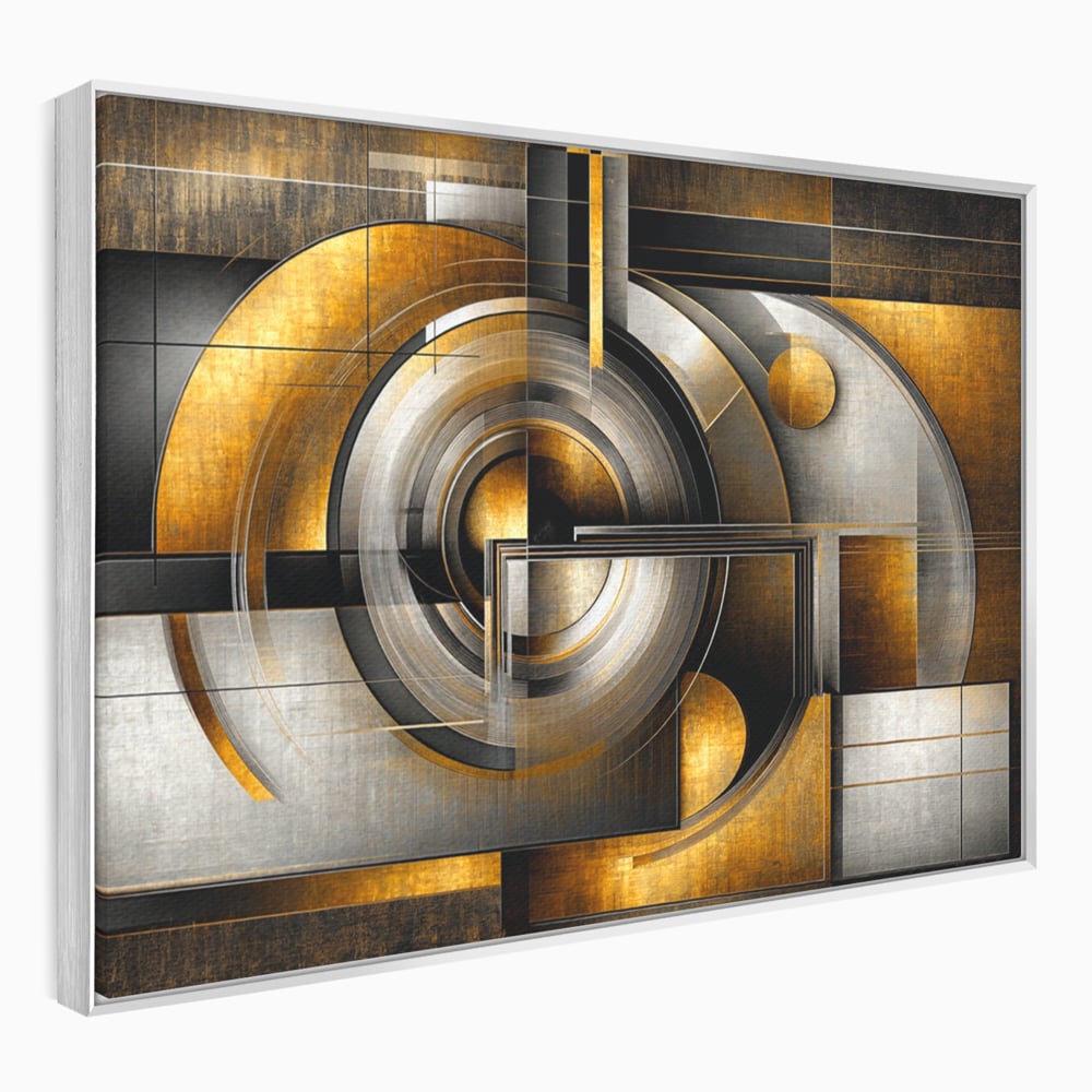 Leinwandbilder Premium, LuxCanva® C1276, Denkende Formen, Geometrie, Gold, Abstrakt, Linien, Textur, Monumental, Schwerkraft, Universum, Sonne, Heilig, Modern, Ausstellung, Büro, Wohnzimmer, Schlafzimmer
