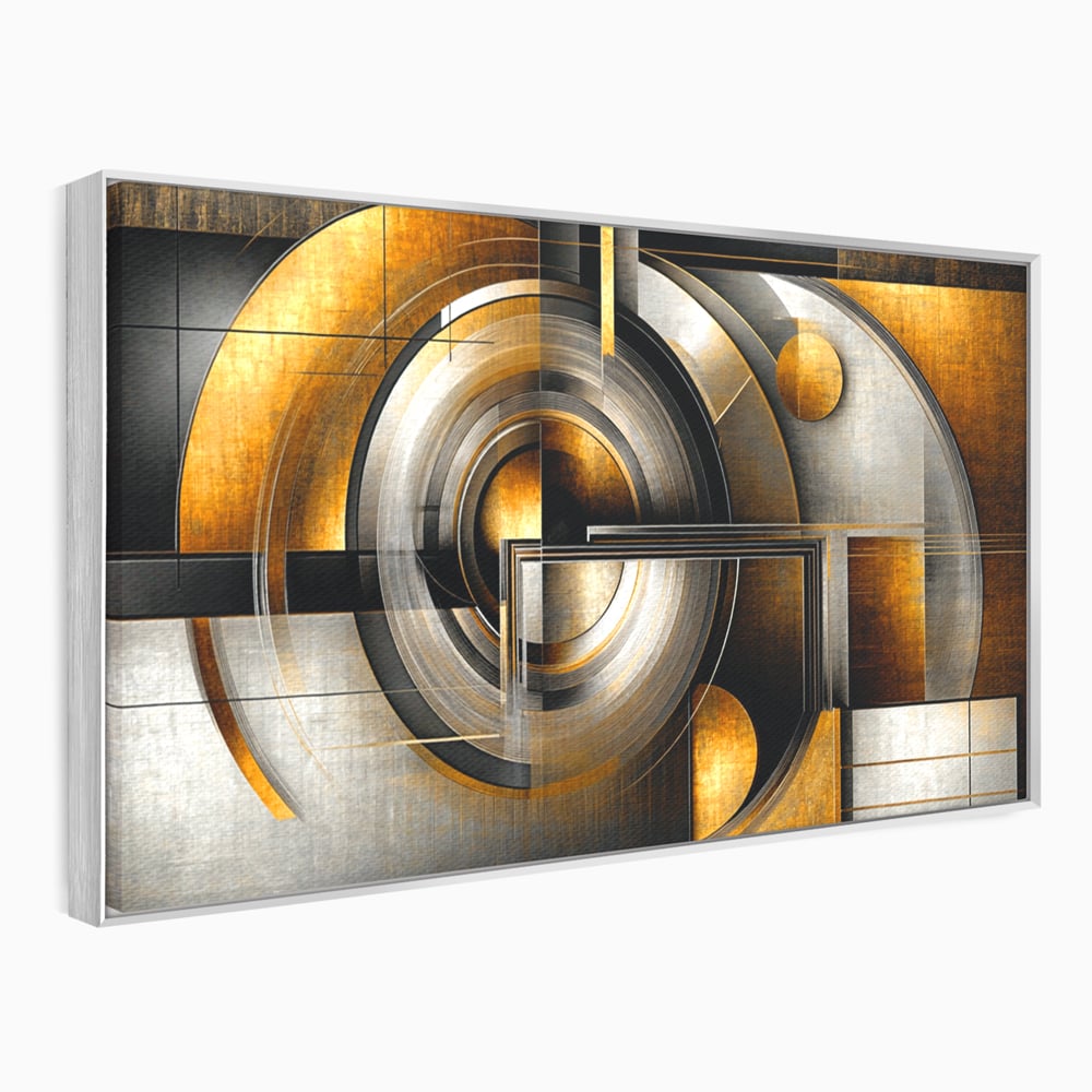 Leinwandbilder Premium, LuxCanva® C1276, Denkende Formen, Geometrie, Gold, Abstrakt, Linien, Textur, Monumental, Schwerkraft, Universum, Sonne, Heilig, Modern, Ausstellung, Büro, Wohnzimmer, Schlafzimmer