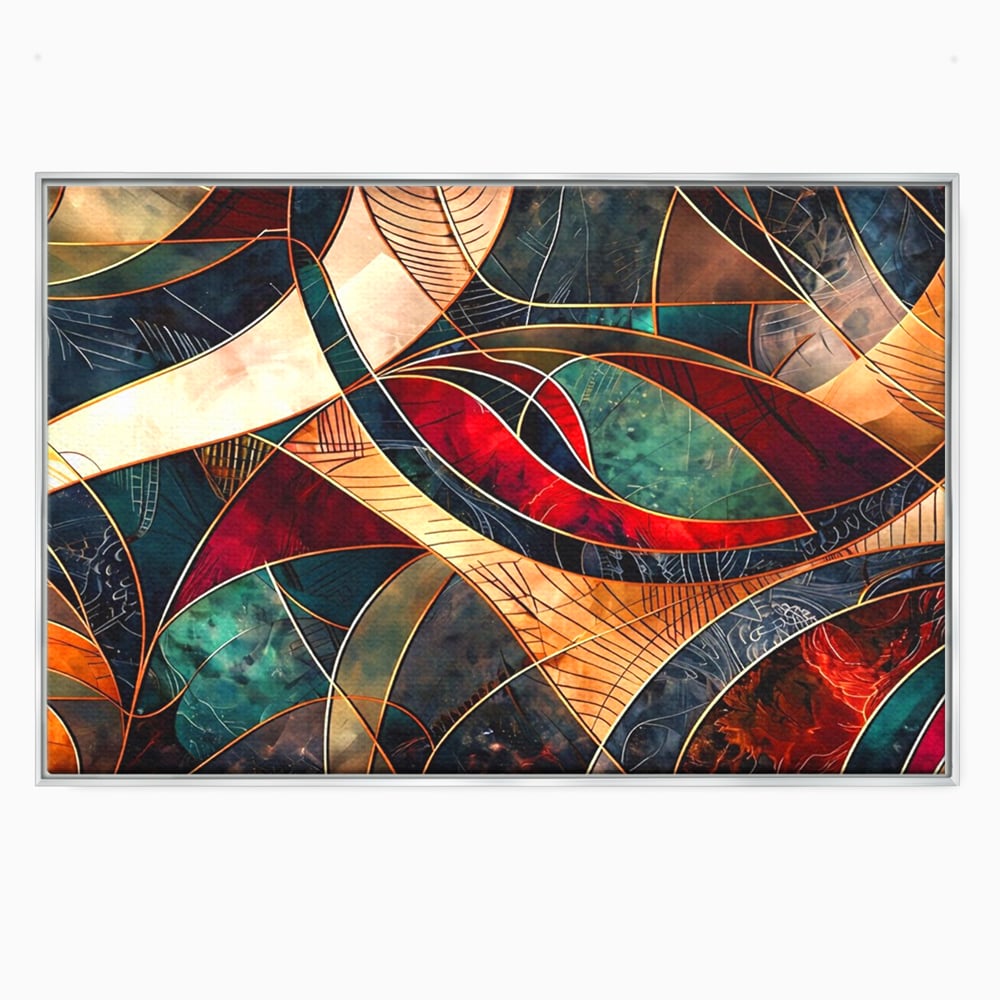 Tablou Canvas Premium, LuxCanva® C1277, Intre nervuri de foc, Geometrie, Auriu, Rosu, Abstract, Linii, Profunzime, Simetrie, Circular, Spatiu, Forma, Templu, Expozitie, Birou, Living, Dormitor