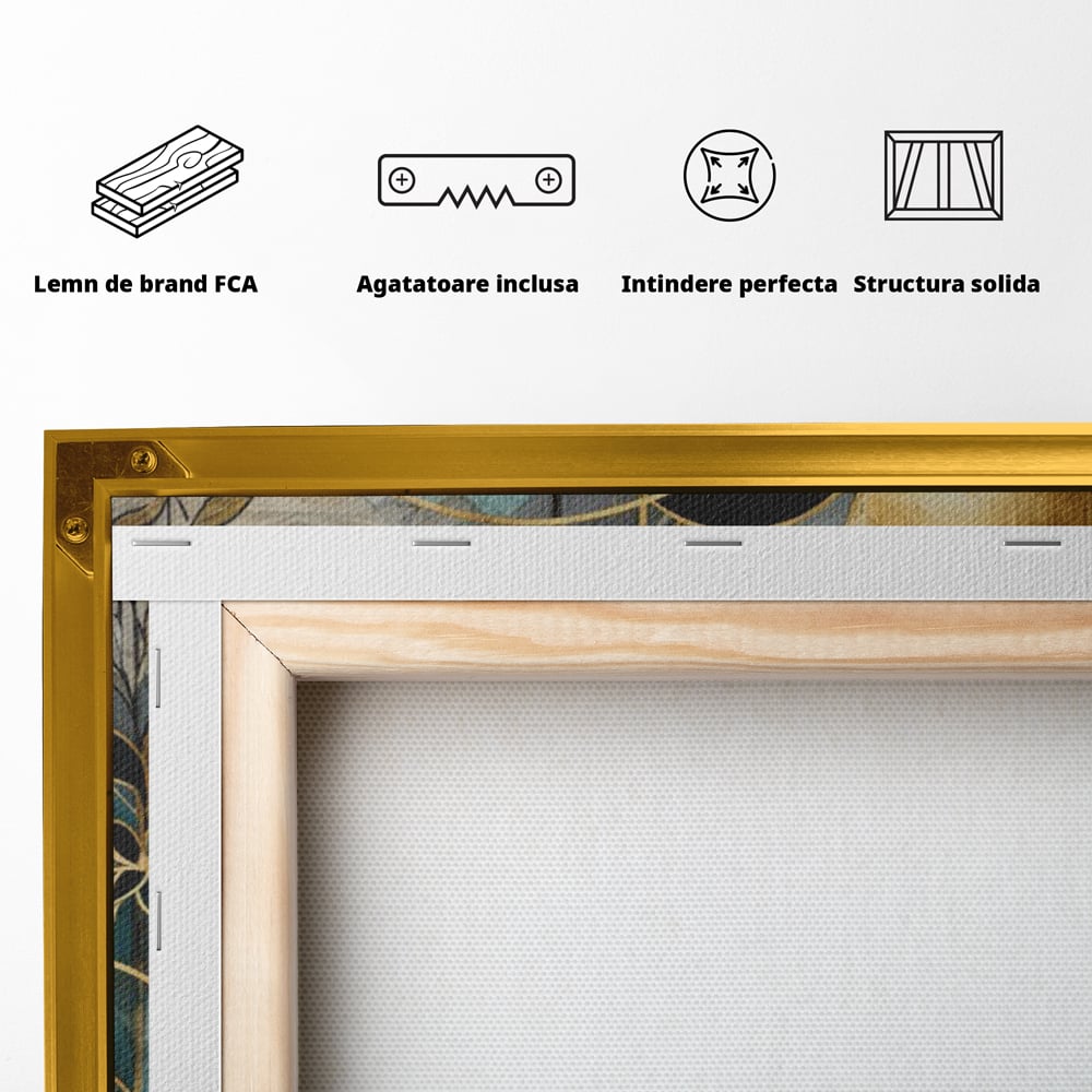 Leinwand Premium Canvas Wall Art, LuxCanva® C1278, Vegetable Harmonies, Geometrie, Farben, Abstrakt, Gold, Vegetal, Organisch, Ruhig, Harmonie, Fluid, Natur, Licht, Formen, Linien, Büro, Wohnen, Schlafzimmer