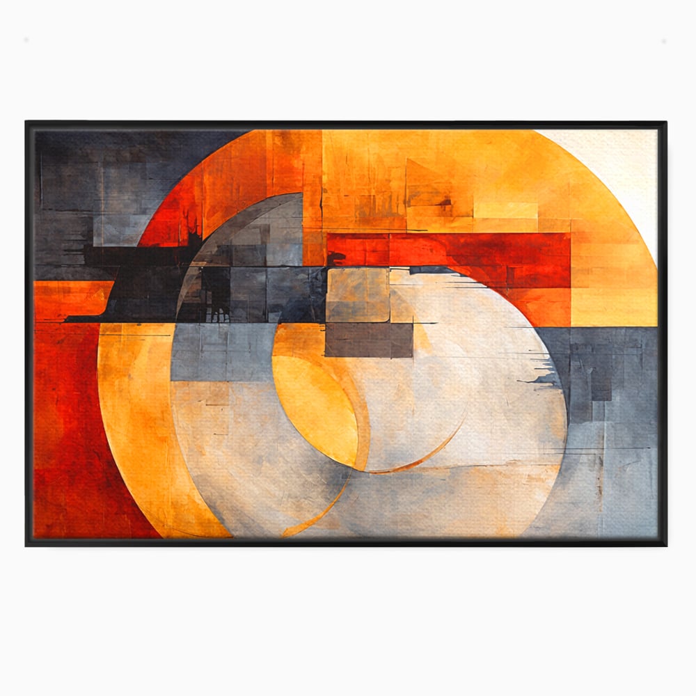 Tablou Canvas Premium, LuxCanva® C1279, Geometrii solare, Geometrie, Culori, Abstract, Ocru, Gri, Auriu, Solar, Arhitectural, Timp, Incandescent, Ardere, Vis, Univers, Birou, Living, Dormitor