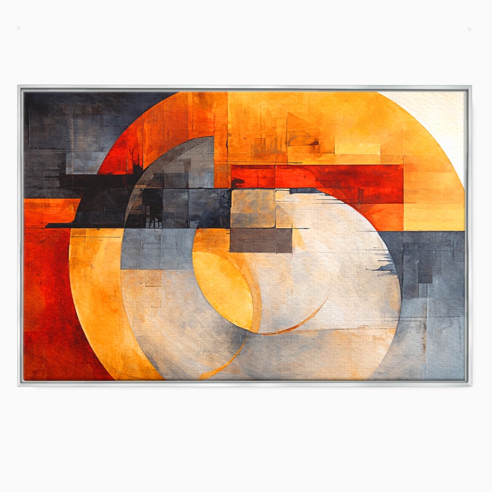 Tablou Canvas Premium, LuxCanva® C1279, Geometrii solare, Geometrie, Culori, Abstract, Ocru, Gri, Auriu, Solar, Arhitectural, Timp, Incandescent, Ardere, Vis, Univers, Birou, Living, Dormitor