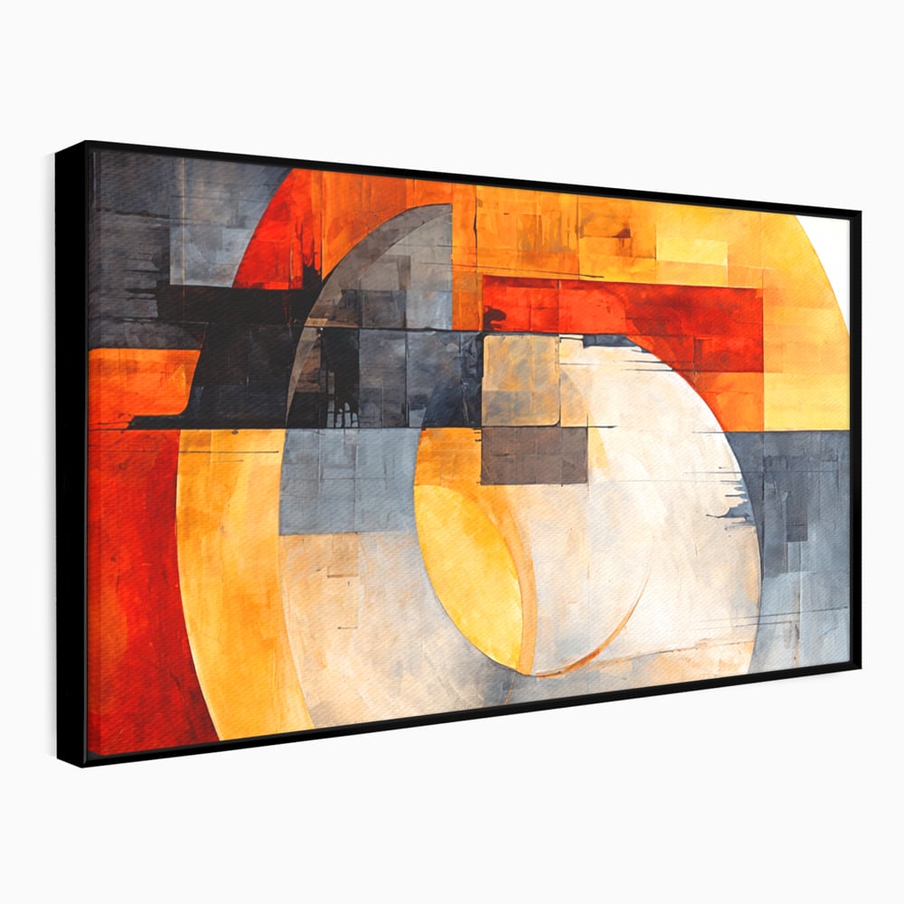 Tablou Canvas Premium, LuxCanva® C1279, Geometrii solare, Geometrie, Culori, Abstract, Ocru, Gri, Auriu, Solar, Arhitectural, Timp, Incandescent, Ardere, Vis, Univers, Birou, Living, Dormitor