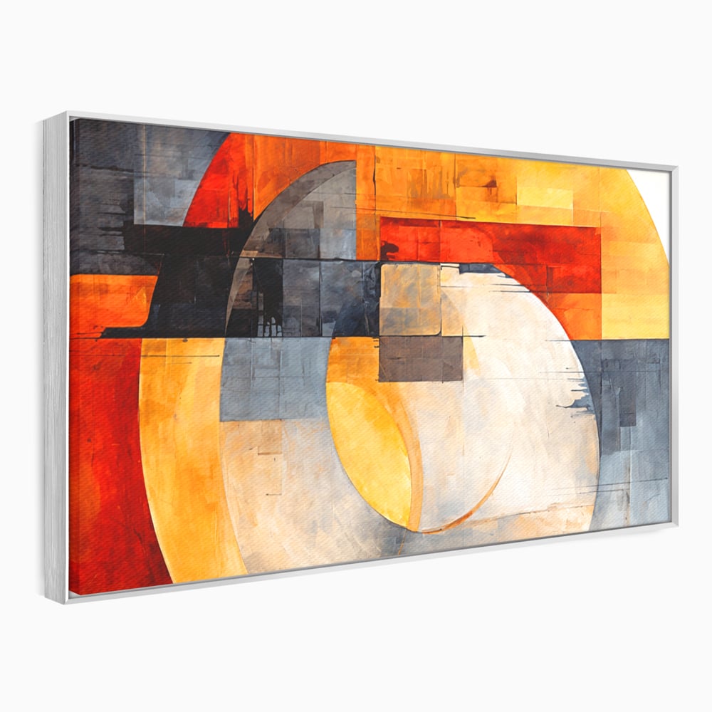 Tablou Canvas Premium, LuxCanva® C1279, Geometrii solare, Geometrie, Culori, Abstract, Ocru, Gri, Auriu, Solar, Arhitectural, Timp, Incandescent, Ardere, Vis, Univers, Birou, Living, Dormitor