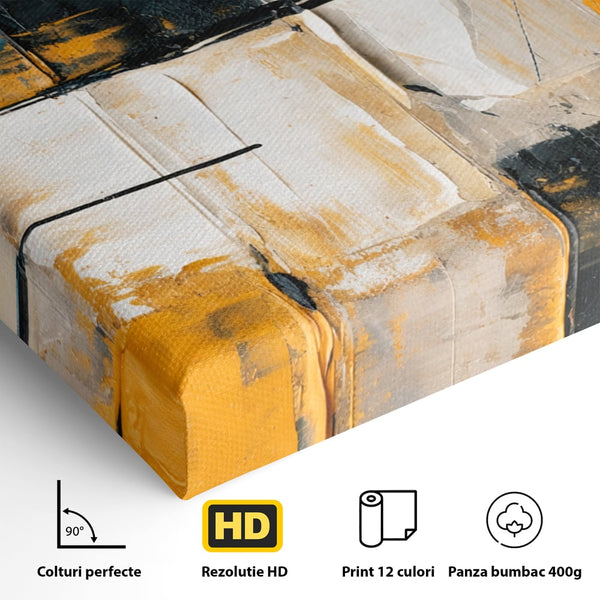 Tablou Canvas Premium, LuxCanva® C1281, Spatii care tac, Geometrie, Culori, Abstract, Materie, Volum, Profunzime, Stabilitate, Urban, Univers, Gravitate, Expozitie, Birou, Living, Dormitor