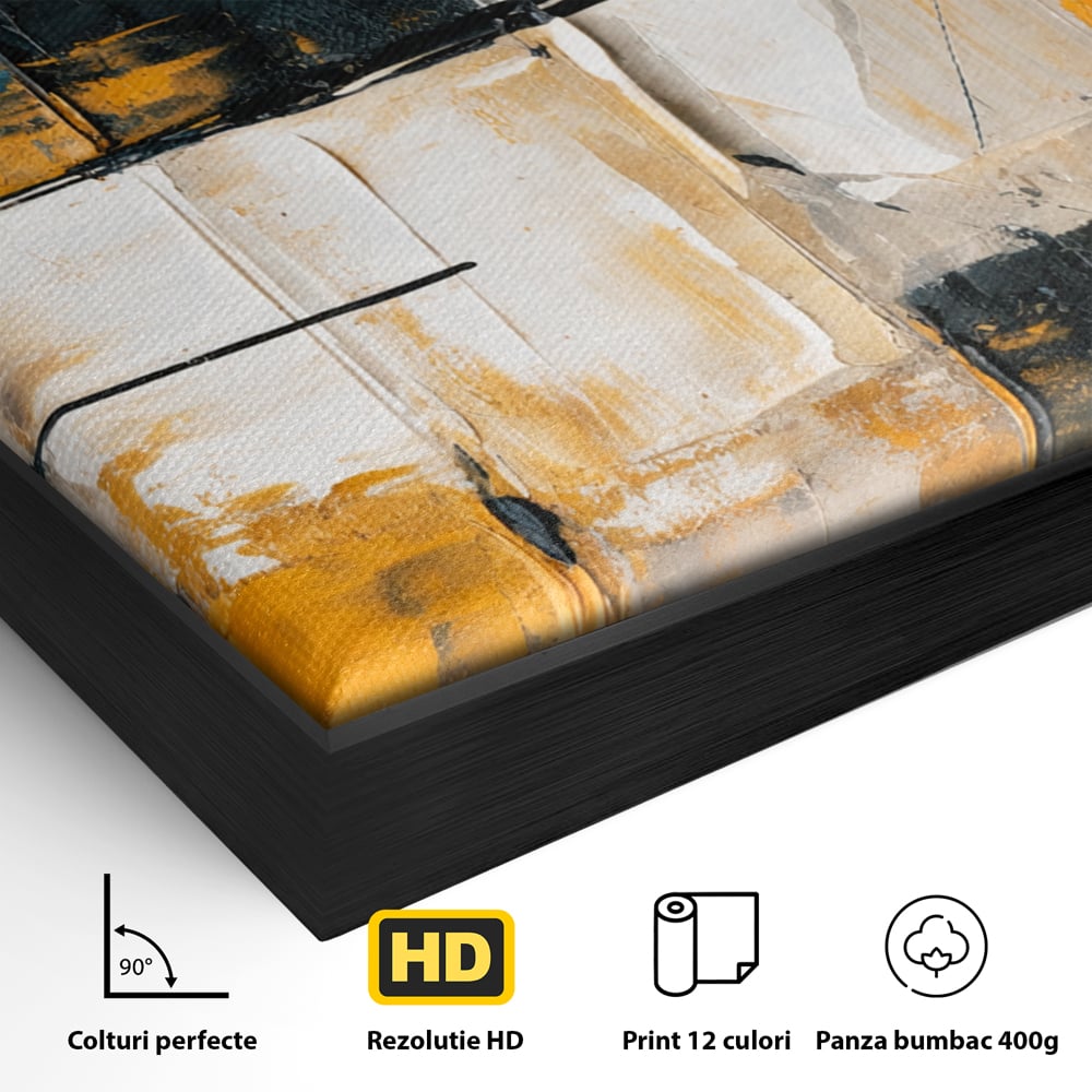 Tablou Canvas Premium, LuxCanva® C1281, Spatii care tac, Geometrie, Culori, Abstract, Materie, Volum, Profunzime, Stabilitate, Urban, Univers, Gravitate, Expozitie, Birou, Living, Dormitor