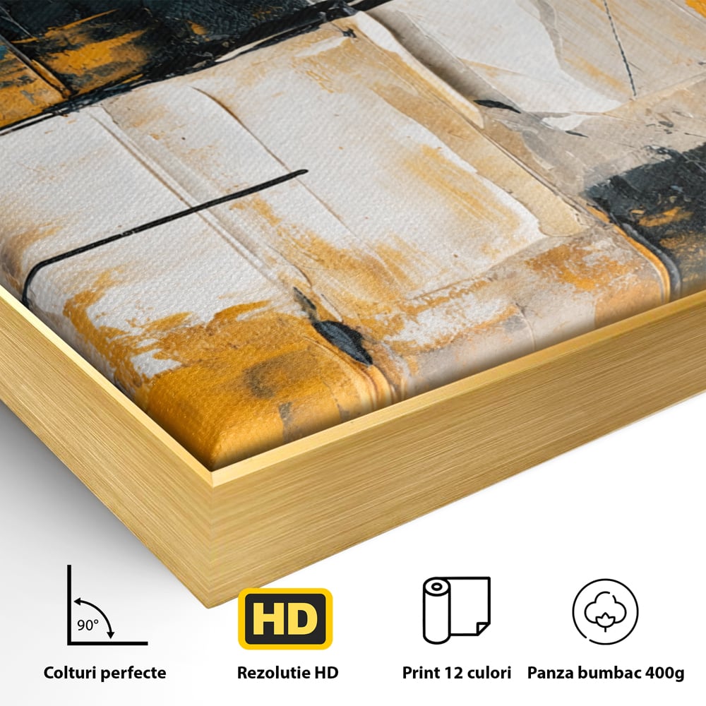 Tablou Canvas Premium, LuxCanva® C1281, Spatii care tac, Geometrie, Culori, Abstract, Materie, Volum, Profunzime, Stabilitate, Urban, Univers, Gravitate, Expozitie, Birou, Living, Dormitor