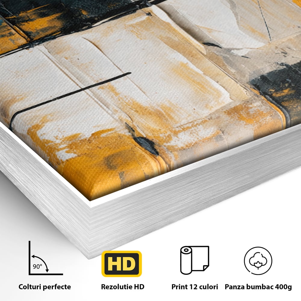 Tablou Canvas Premium, LuxCanva® C1281, Spatii care tac, Geometrie, Culori, Abstract, Materie, Volum, Profunzime, Stabilitate, Urban, Univers, Gravitate, Expozitie, Birou, Living, Dormitor