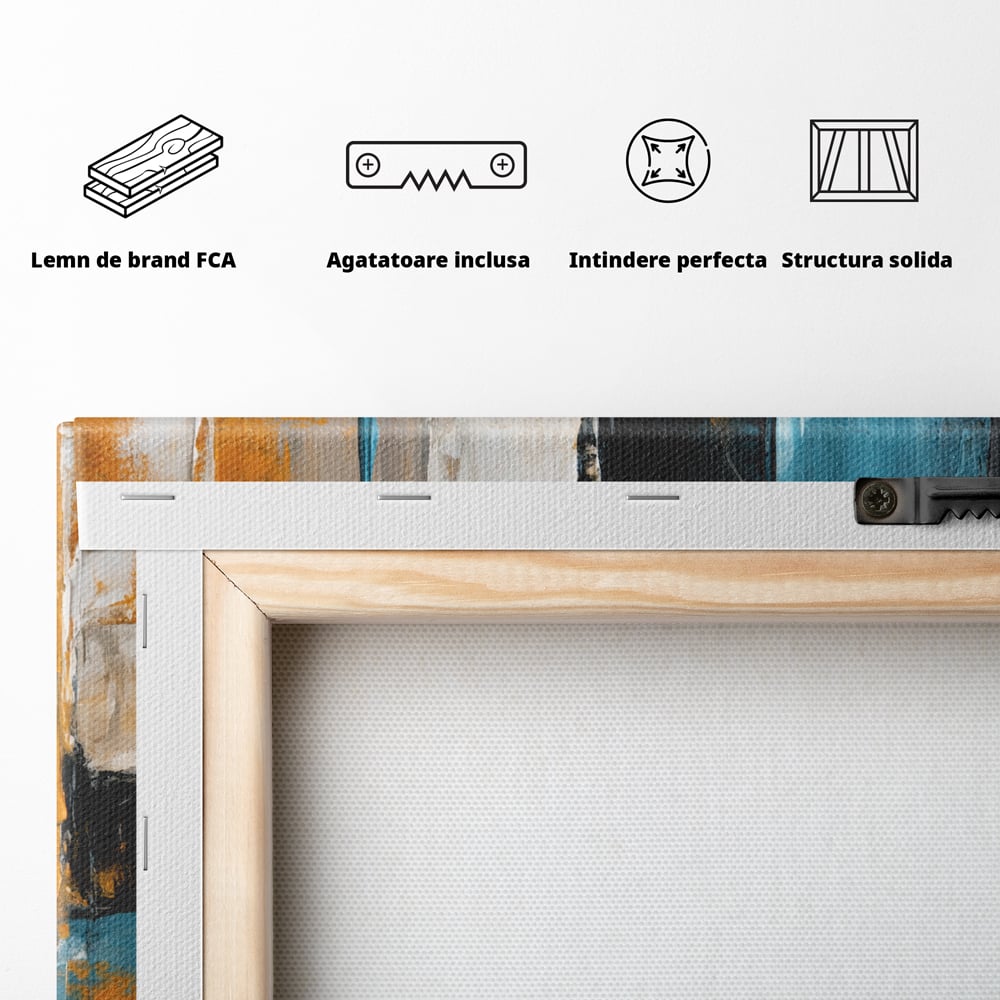 Tablou Canvas Premium, LuxCanva® C1281, Spatii care tac, Geometrie, Culori, Abstract, Materie, Volum, Profunzime, Stabilitate, Urban, Univers, Gravitate, Expozitie, Birou, Living, Dormitor